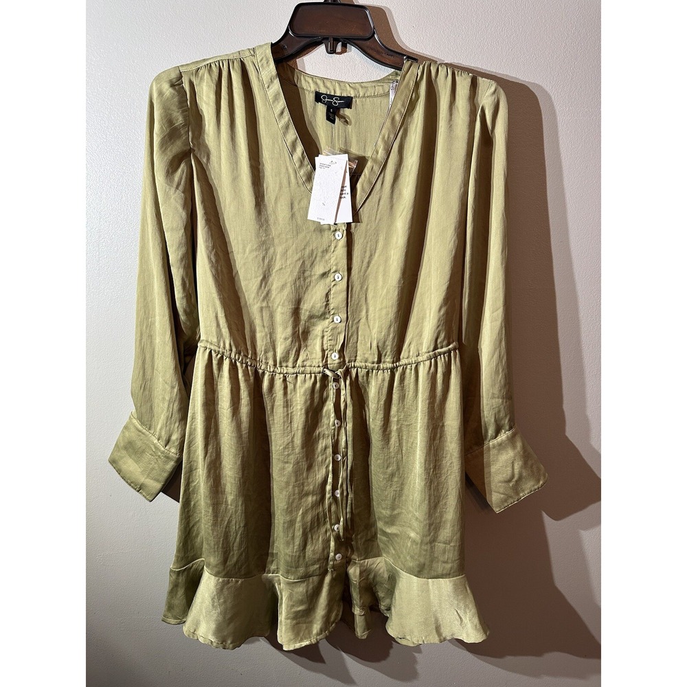 Jessica Simpson Size Small Green Button Down Dress NWT